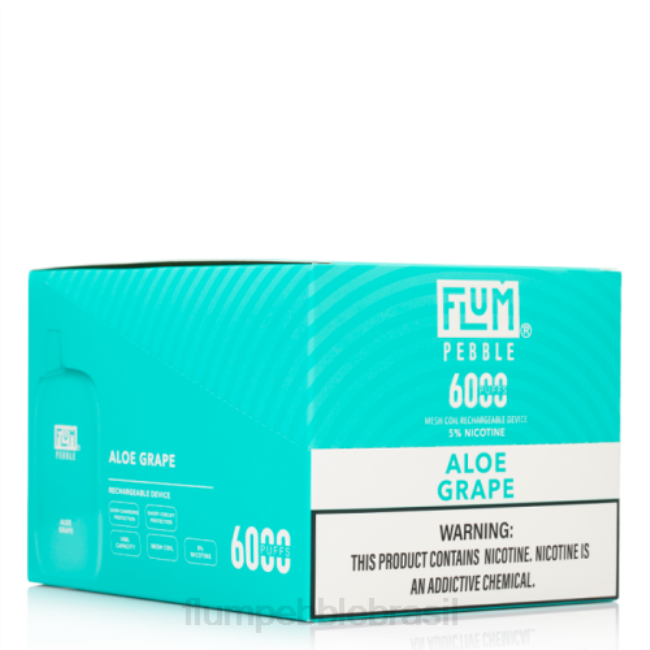 FLUM PEBBLES 6000 baforadas 10 pacotes uva aloe 828A3 | FLUM PEBBLE VAPE BRASIL
